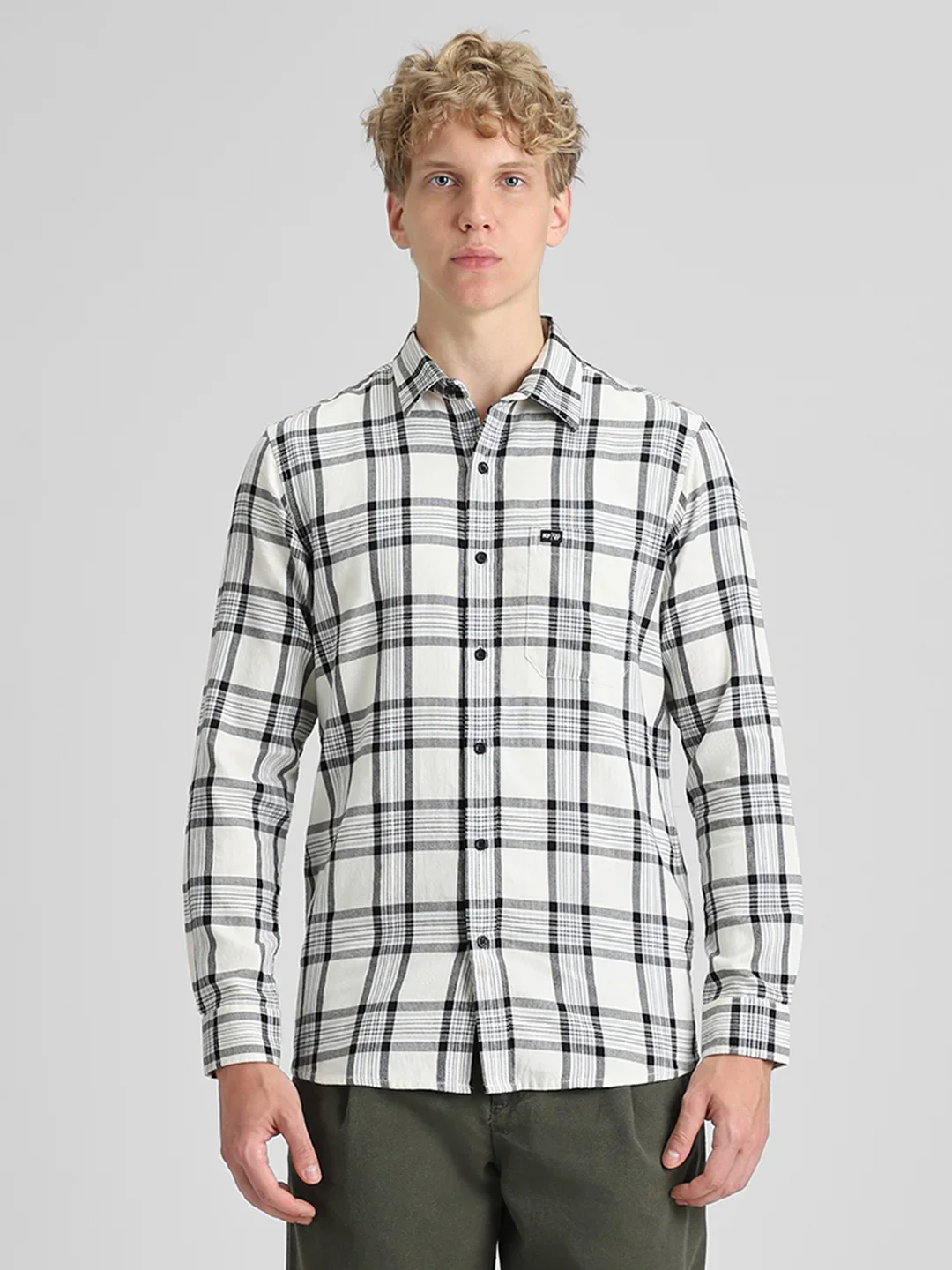 Off White Checks Shirt - Image 4