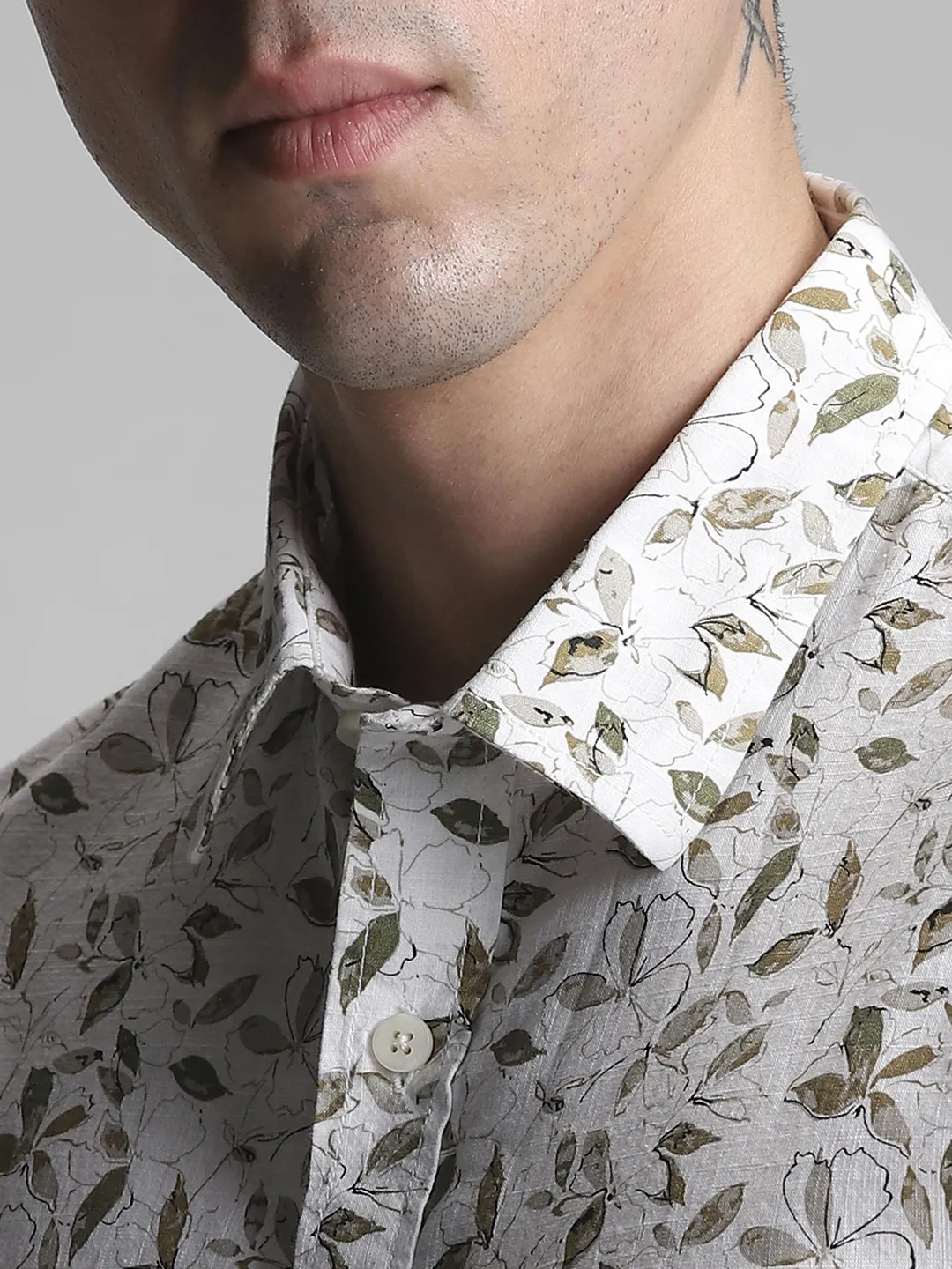 Olive Printed Shirt - Image 3