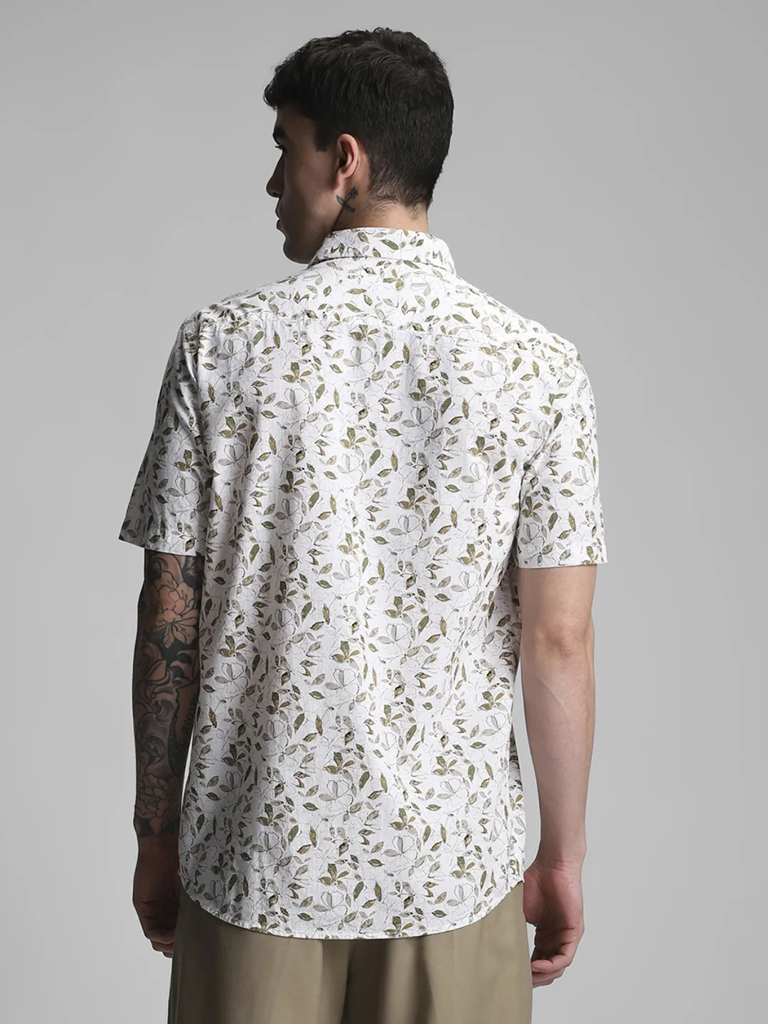 Olive Printed Shirt - Image 4