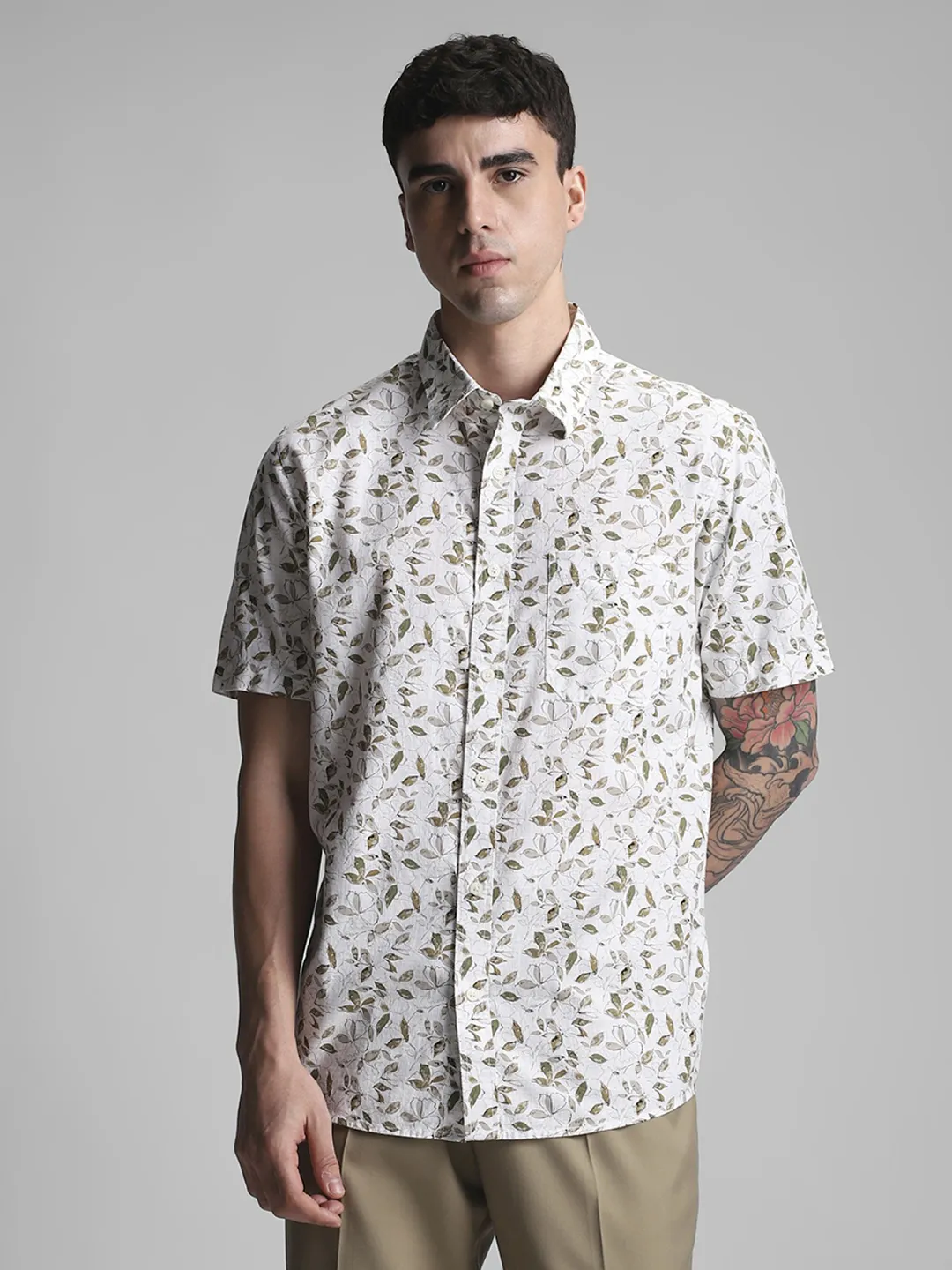 Olive Printed Shirt - Image 5