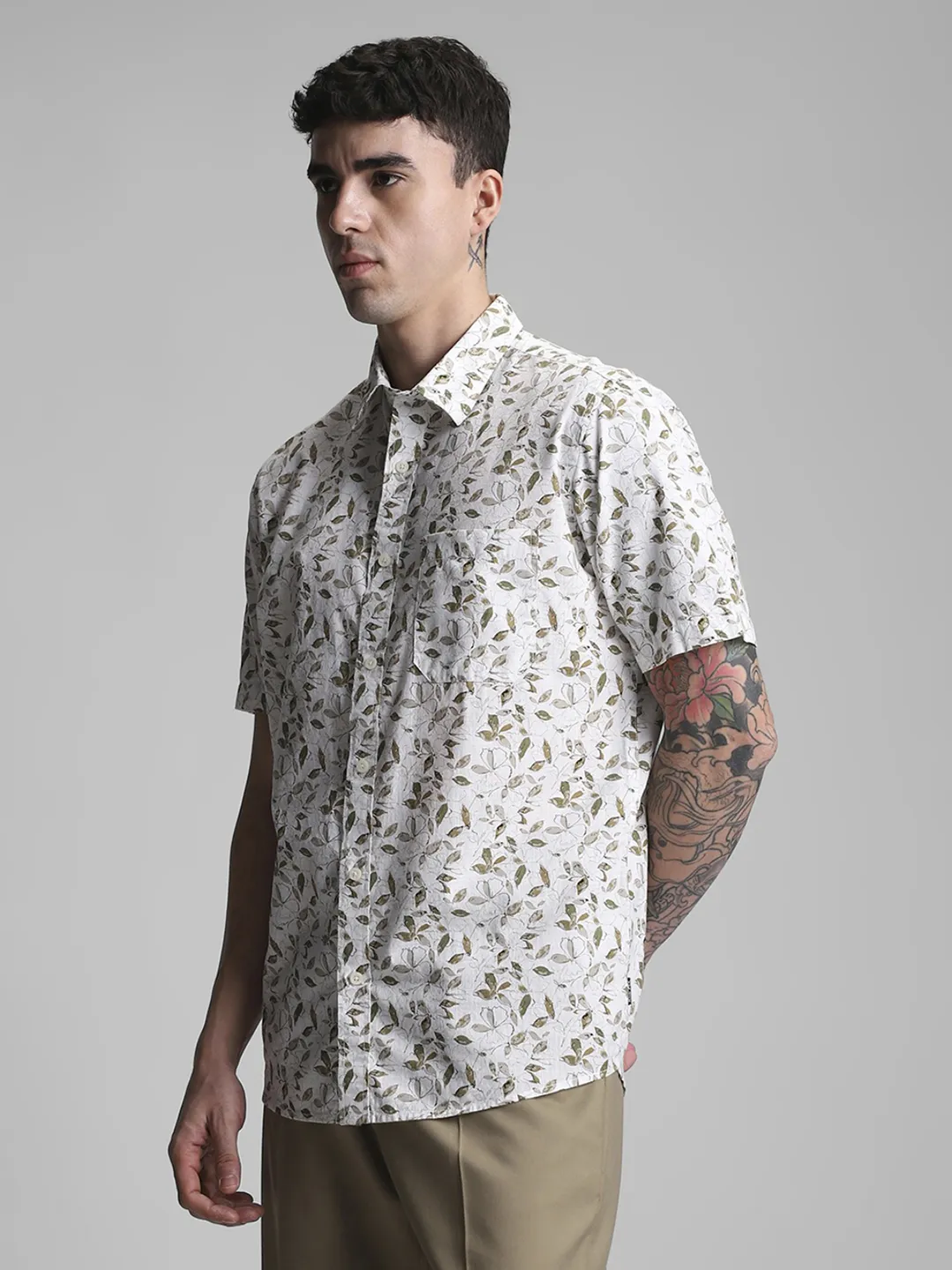 Olive Printed Shirt - Image 6
