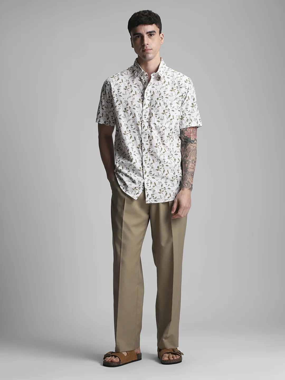 Olive Printed Shirt - Image 7