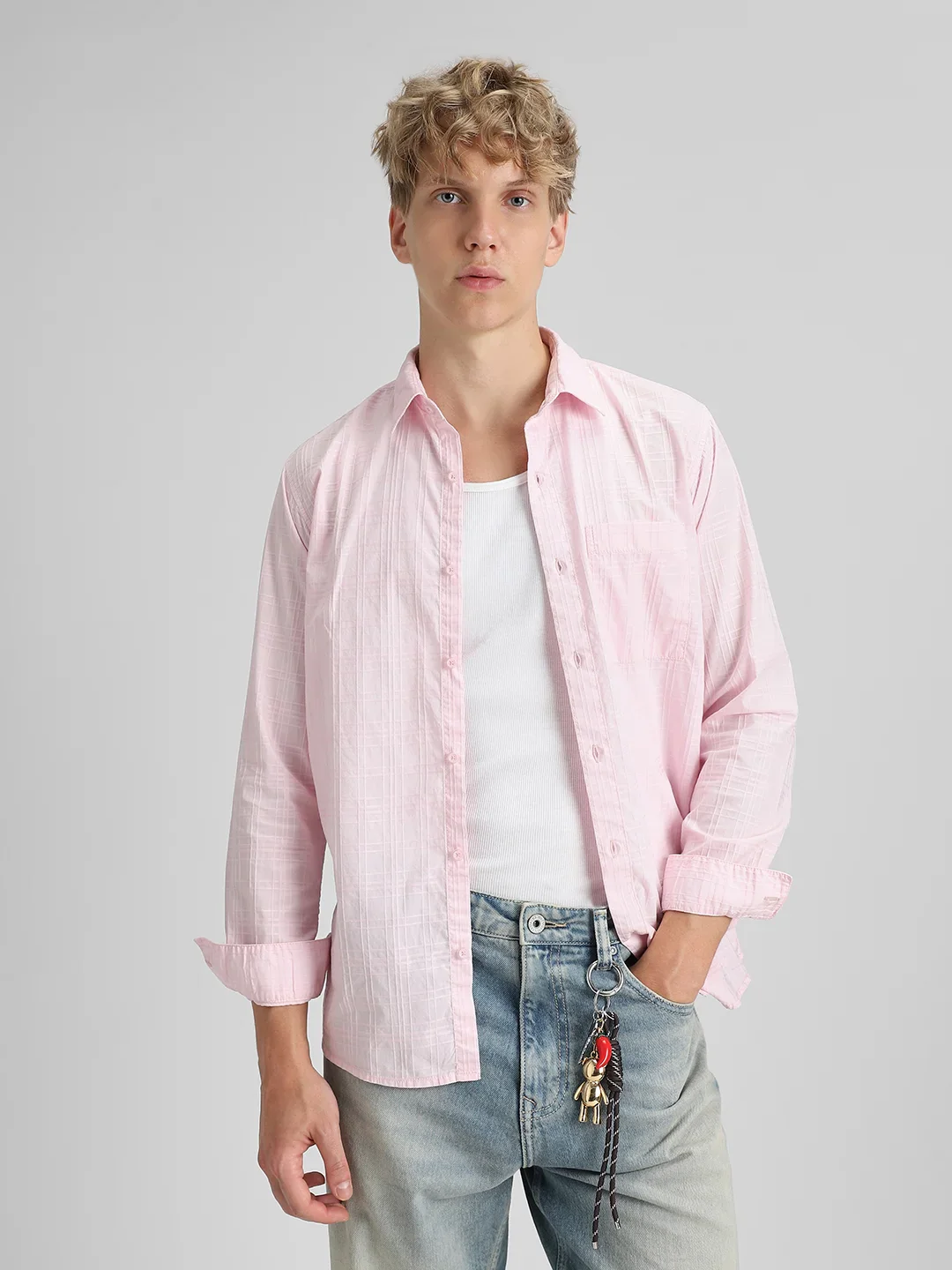 Pink Dobby Shirt - Image 6