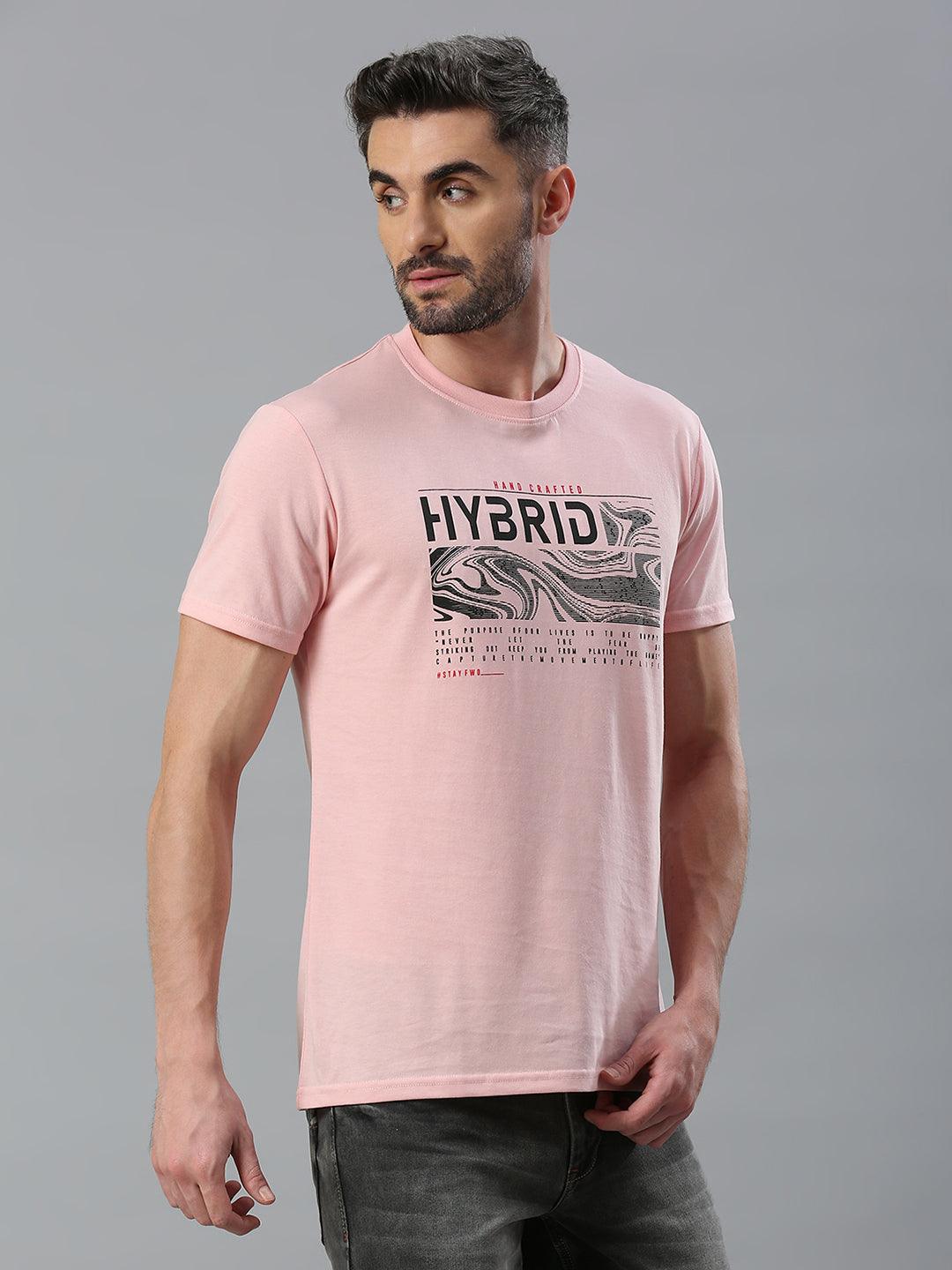 Salmon Pink Printed T-Shirt - Image 2
