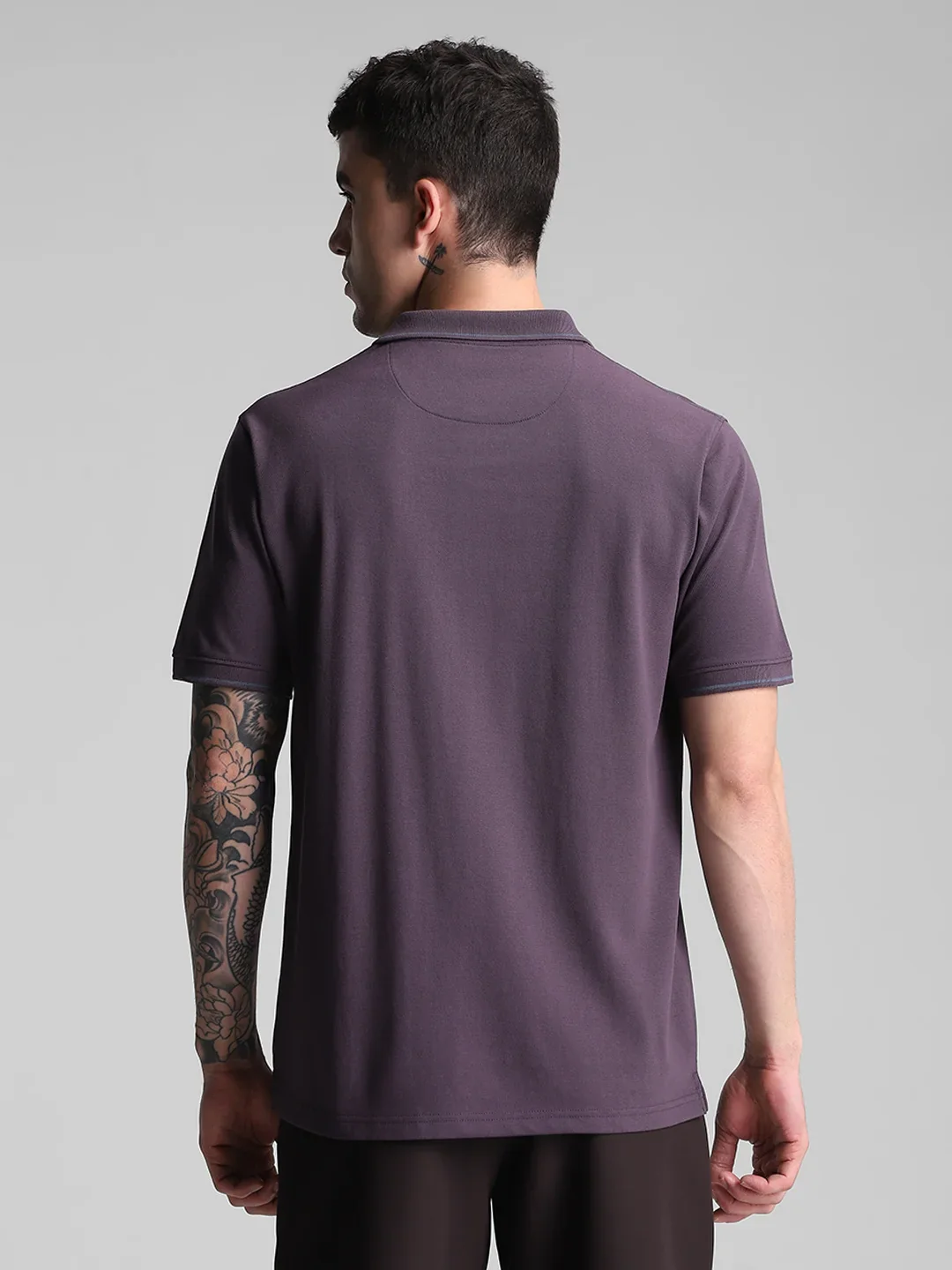 Purple Embroidered Polo T-Shirt - Image 4