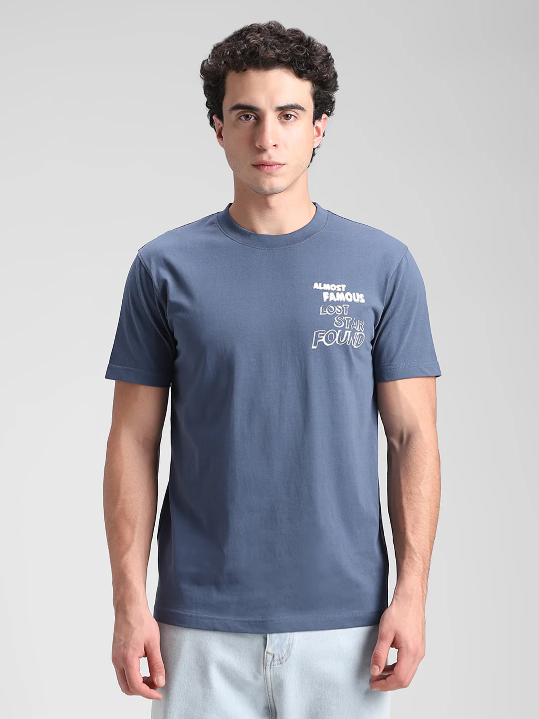 Teal Blue Backprint Crew T-Shirt - Image 6