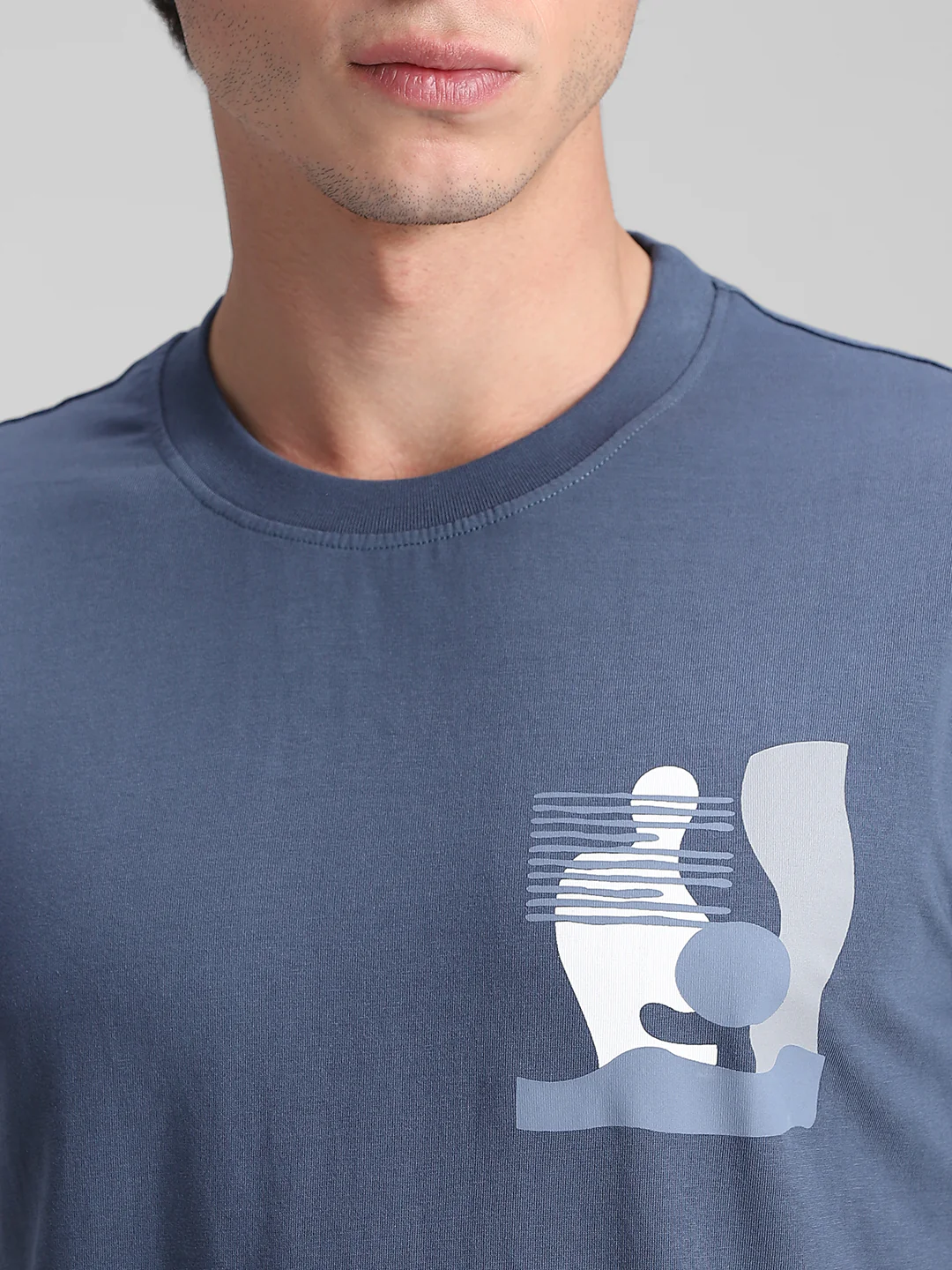 Teal Blue Backprint Crew T-Shirt - Image 5