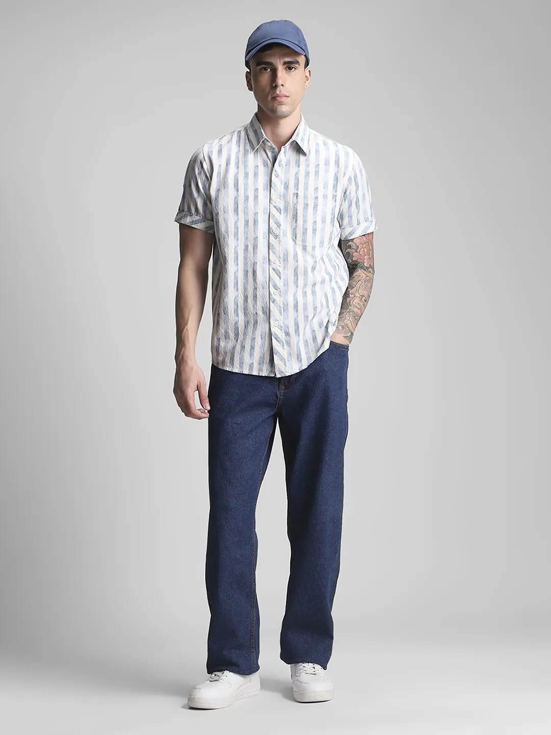 Teal Blue Striped Shirt - Image 6