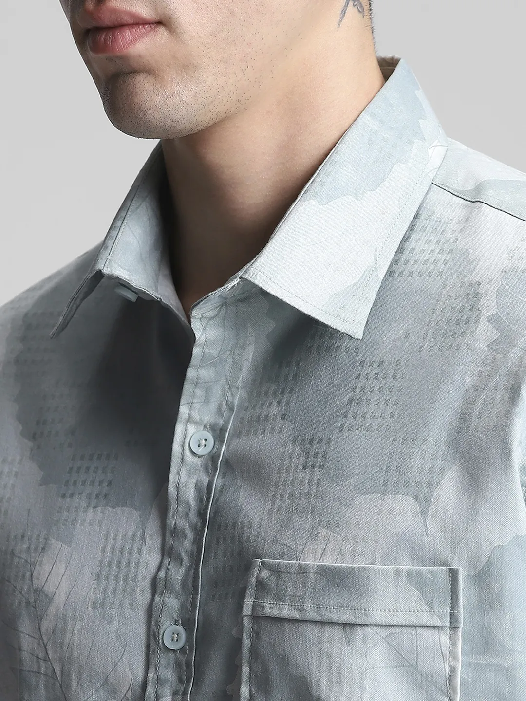 Teal Printed Shirt - Image 3