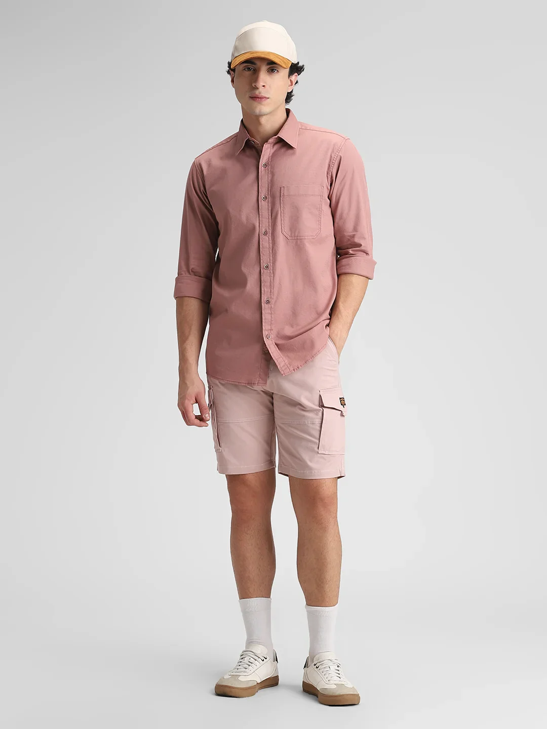Twill Lycra Pink Stretchable Shorts - Image 6