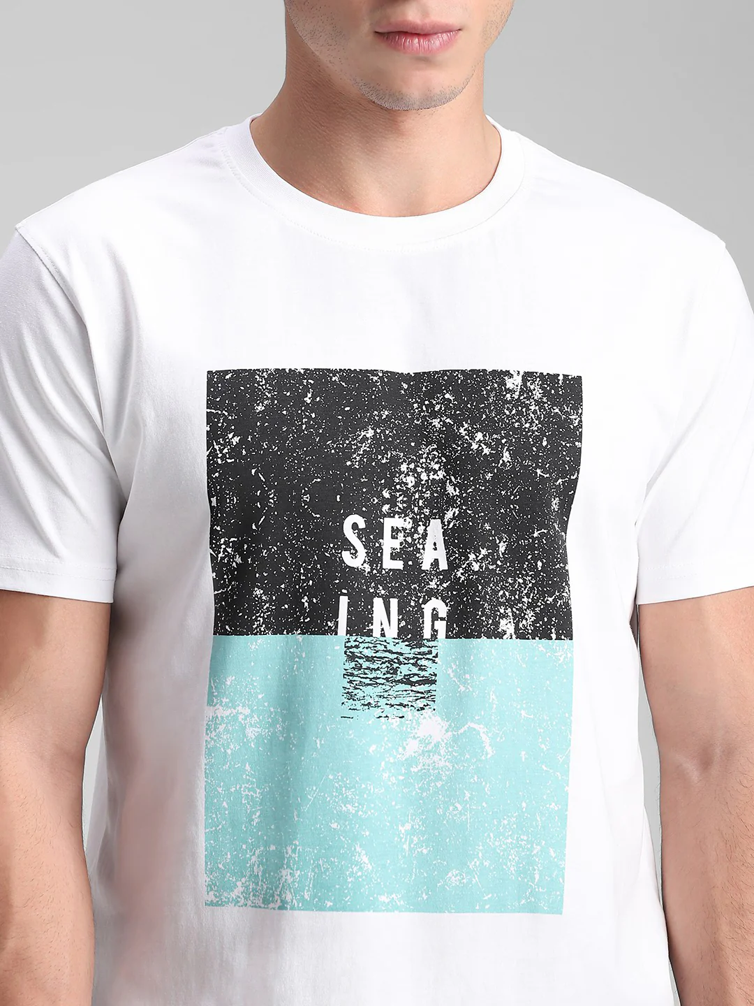 White Printed Crew T-Shirt - Image 5