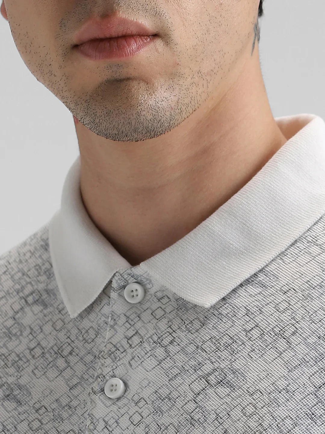 White Printed Premium Polo T-Shirt - Image 2