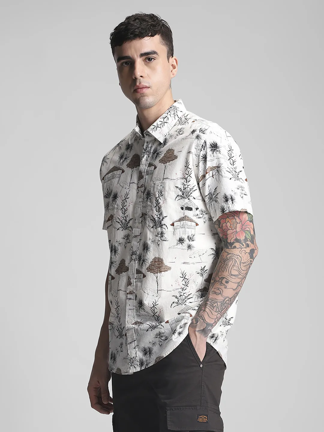 White Printed Shirt - Image 6