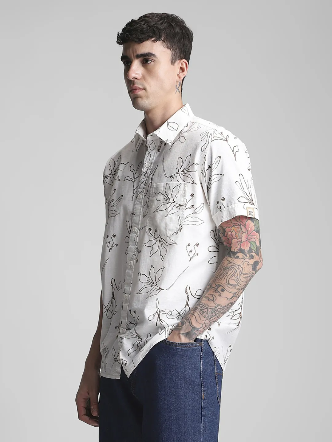 White Printed Shirt - Image 5