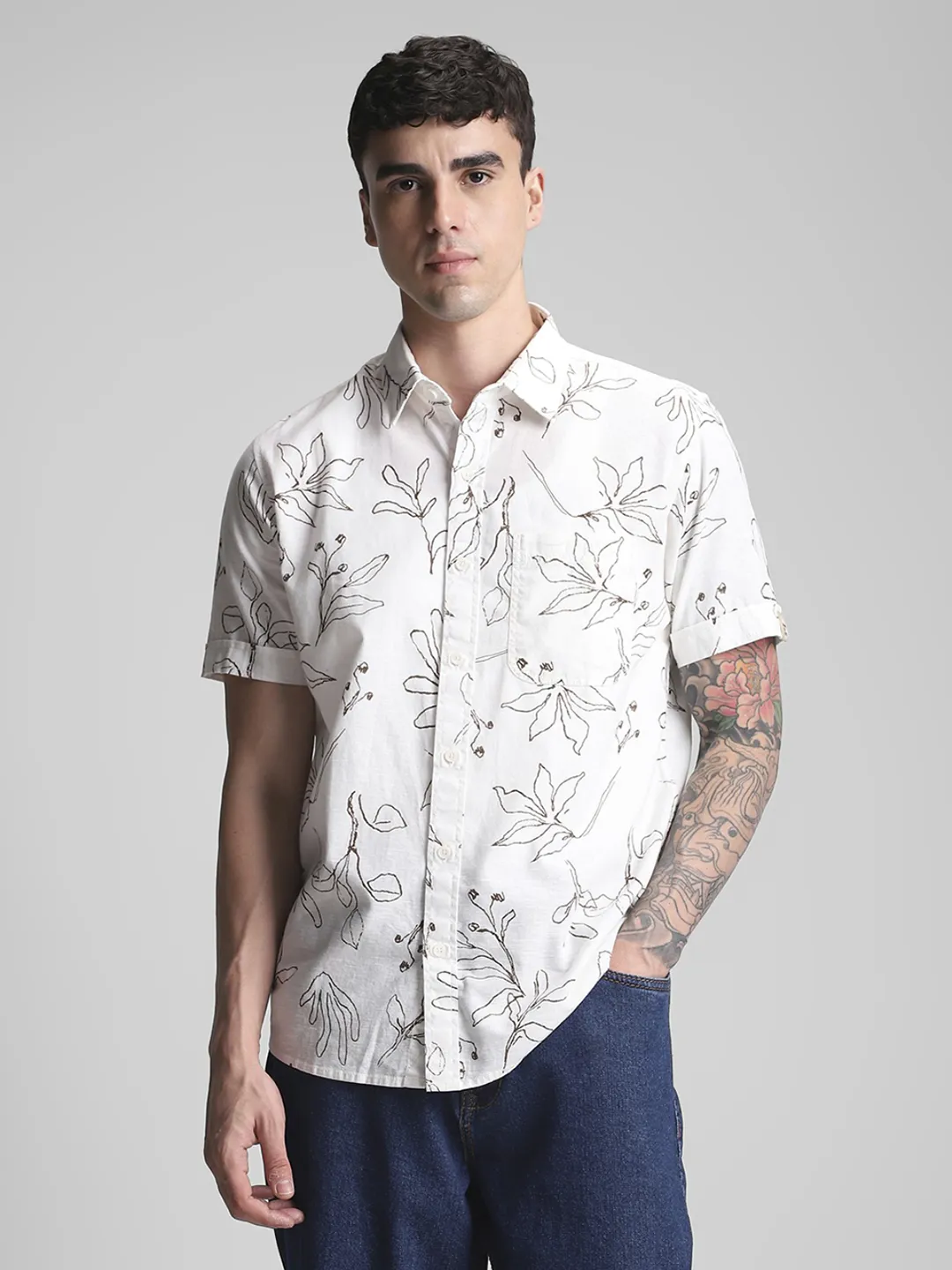 White Printed Shirt - Image 6
