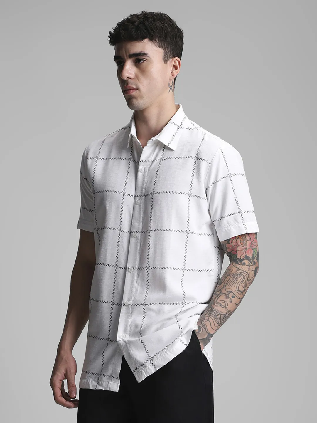 White Printed Shirt - Image 4