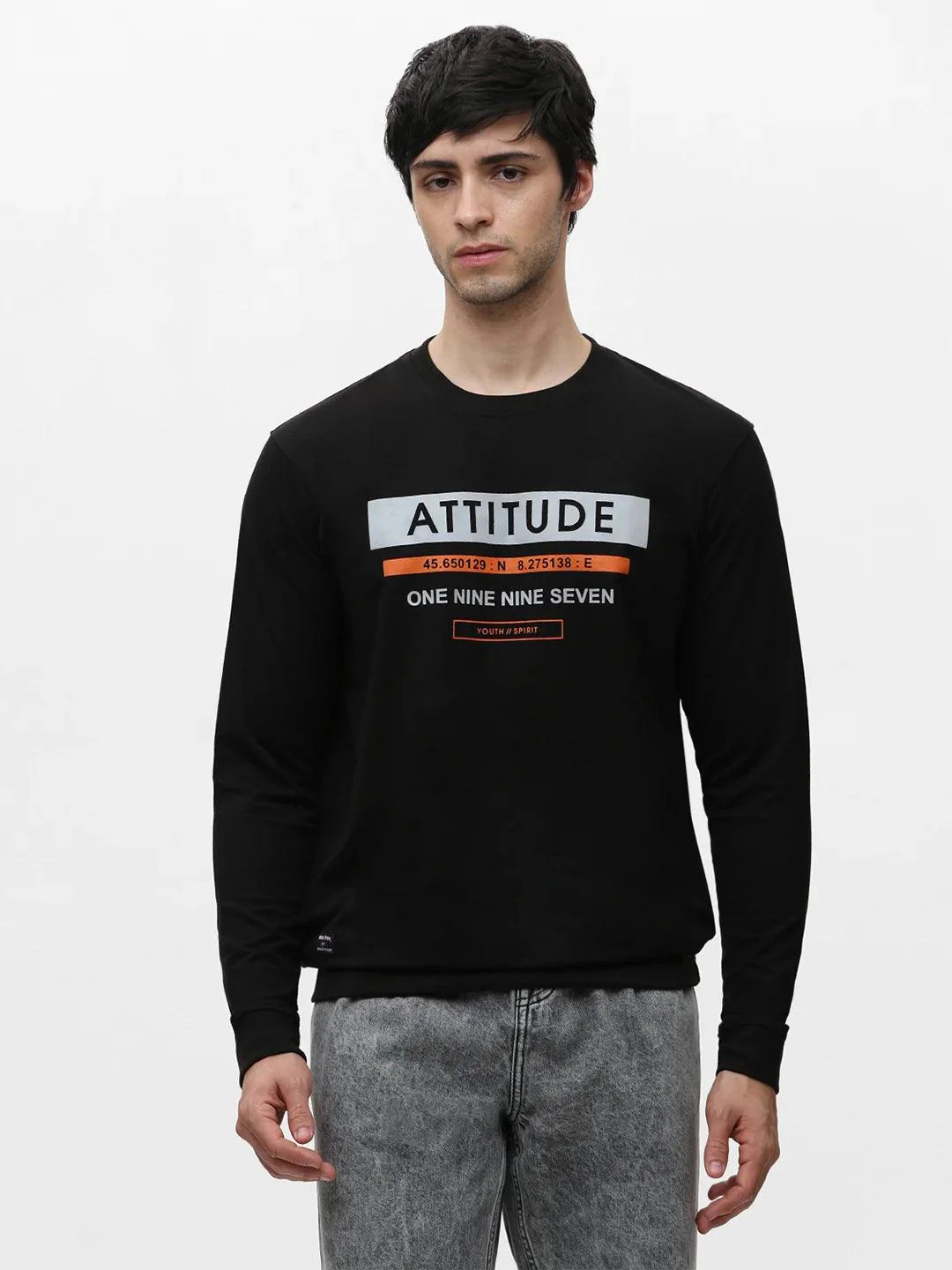 Black Printed Sweatshirt - Image 3