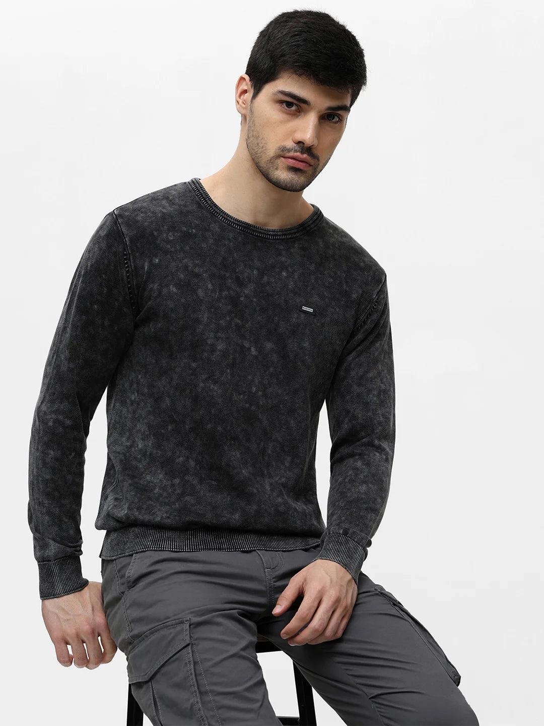 Exclusive Black Solid Sweater - Image 3