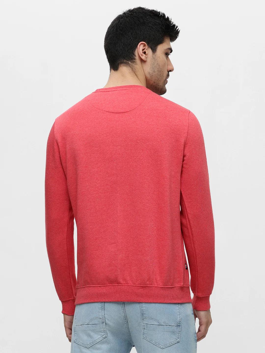 Coral Red Melange Solid Sweatshirt - Image 4