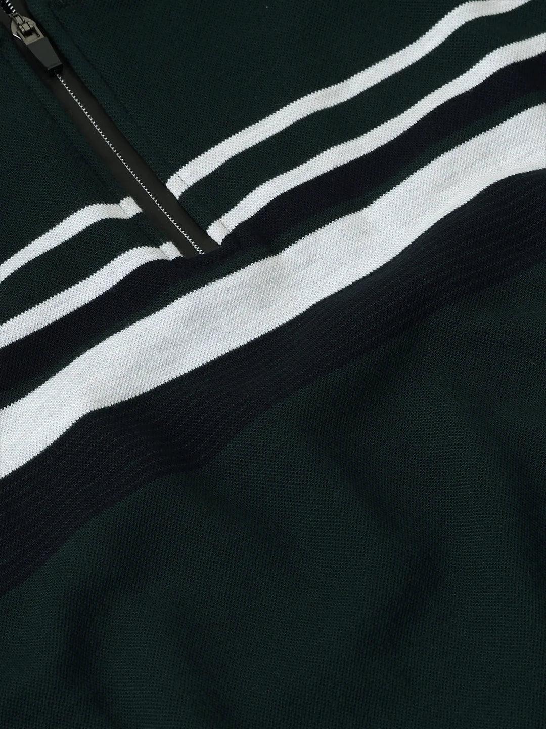 Green High Neck Striped Sweatshirt - Image 7