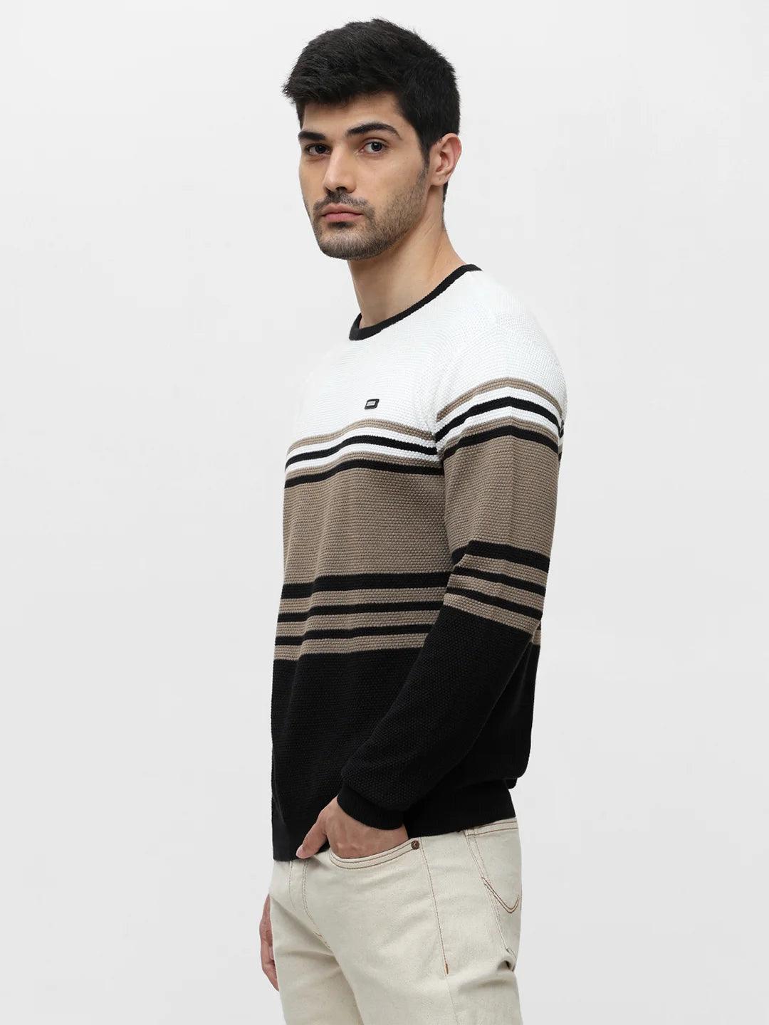 Grey Melange Jacquard Sweater - Image 3
