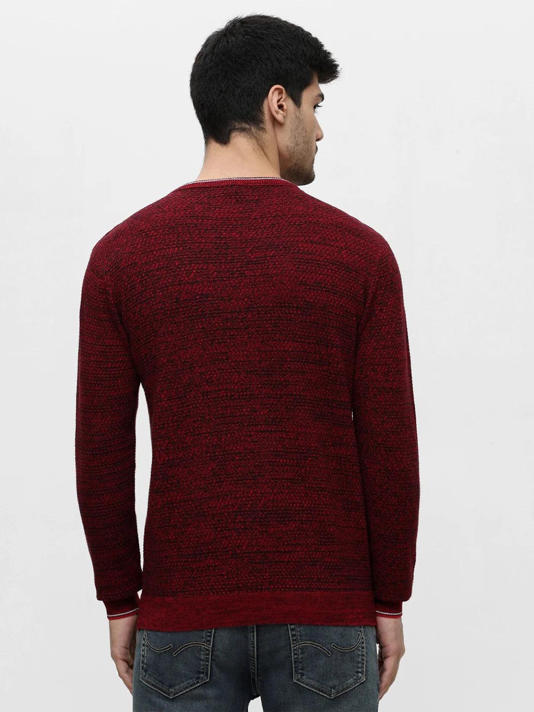 Maroon Solid Sweater - Image 4