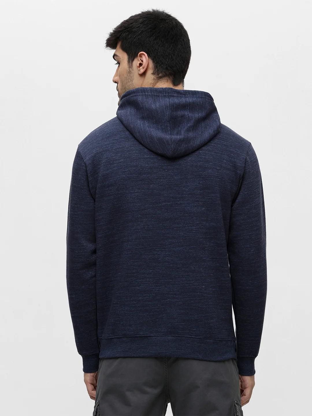 Navy Mixture Printed Hoodie Sweatshirt - Image 5
