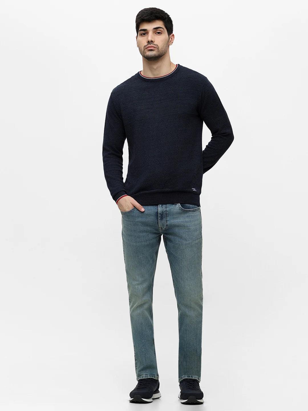 Navy Solid Sweater - Image 6