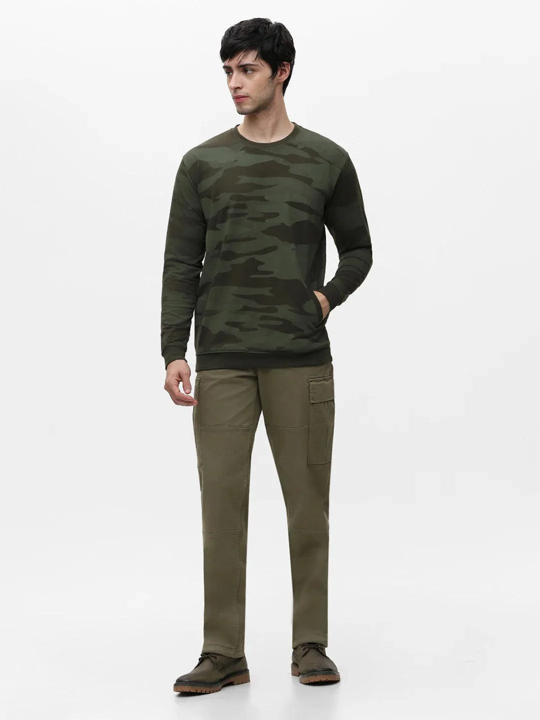 Olive Printed Sweatshirt - Image 6