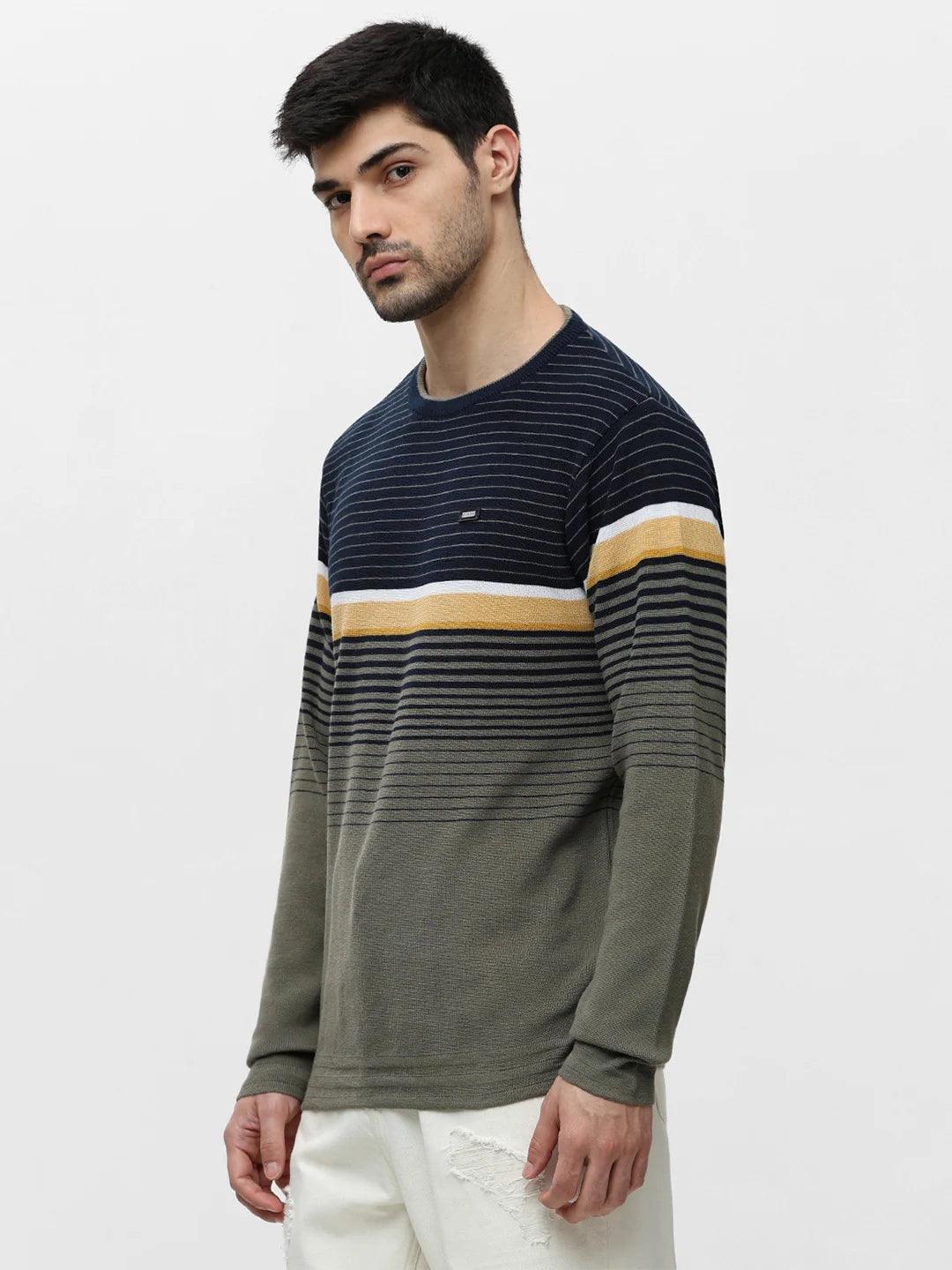 Exclusive Olive Striped Sweater - Image 3