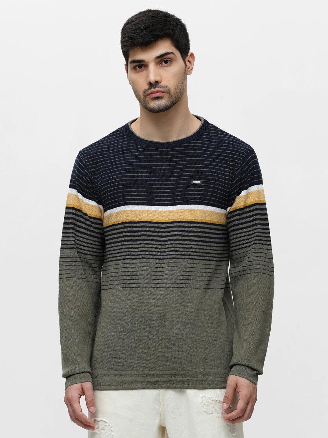 Exclusive Olive Striped Sweater - Image 7