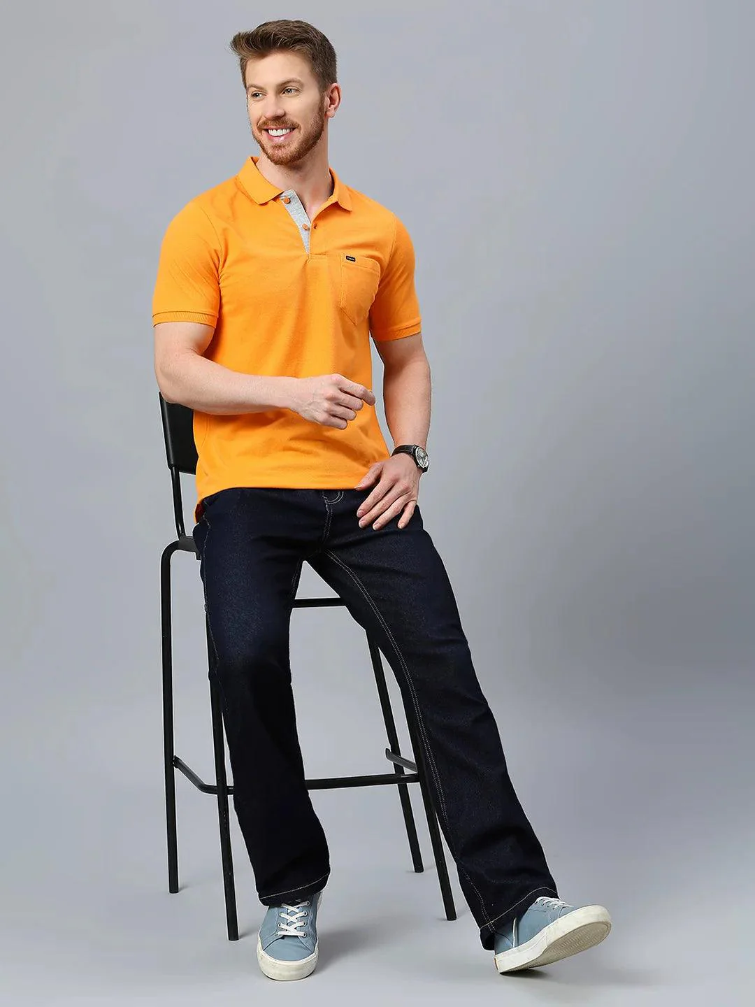 505 Cult Orange Polo T-Shirt - Image 7