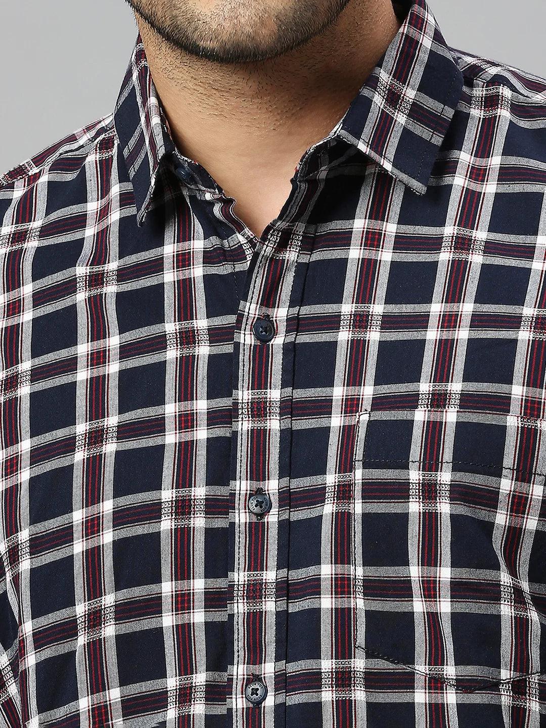 Navy Checkered Shirt - Image 3