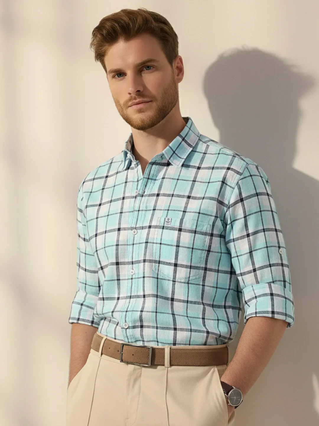 Sky Blue Checked Shirt