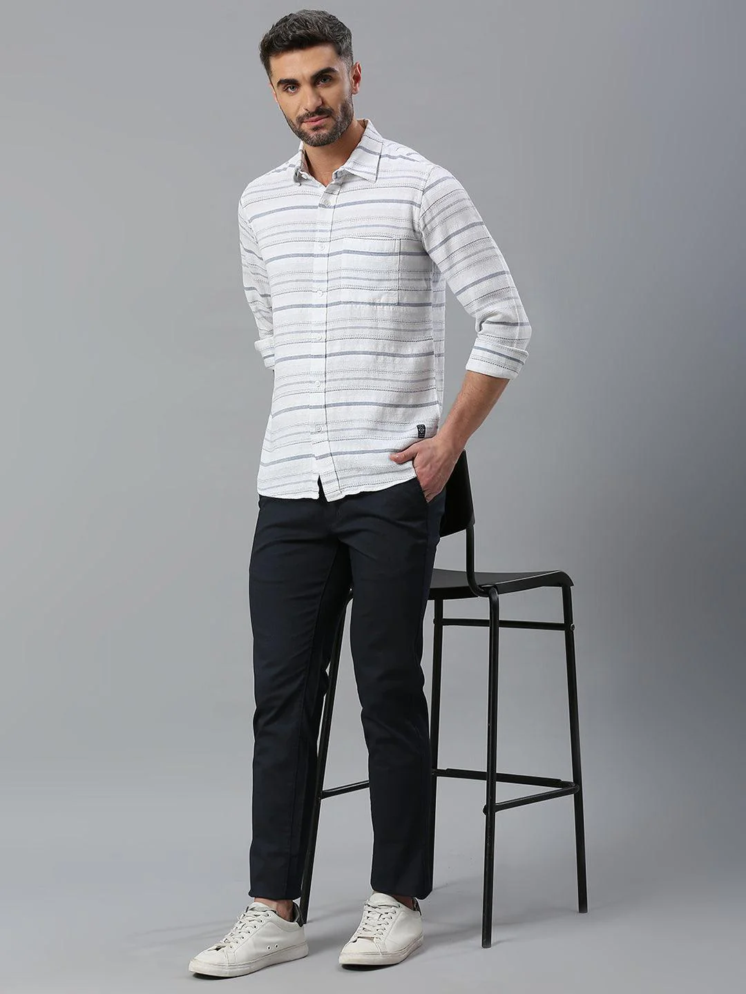 Dark Grey Narrow Chino Pants - Image 8