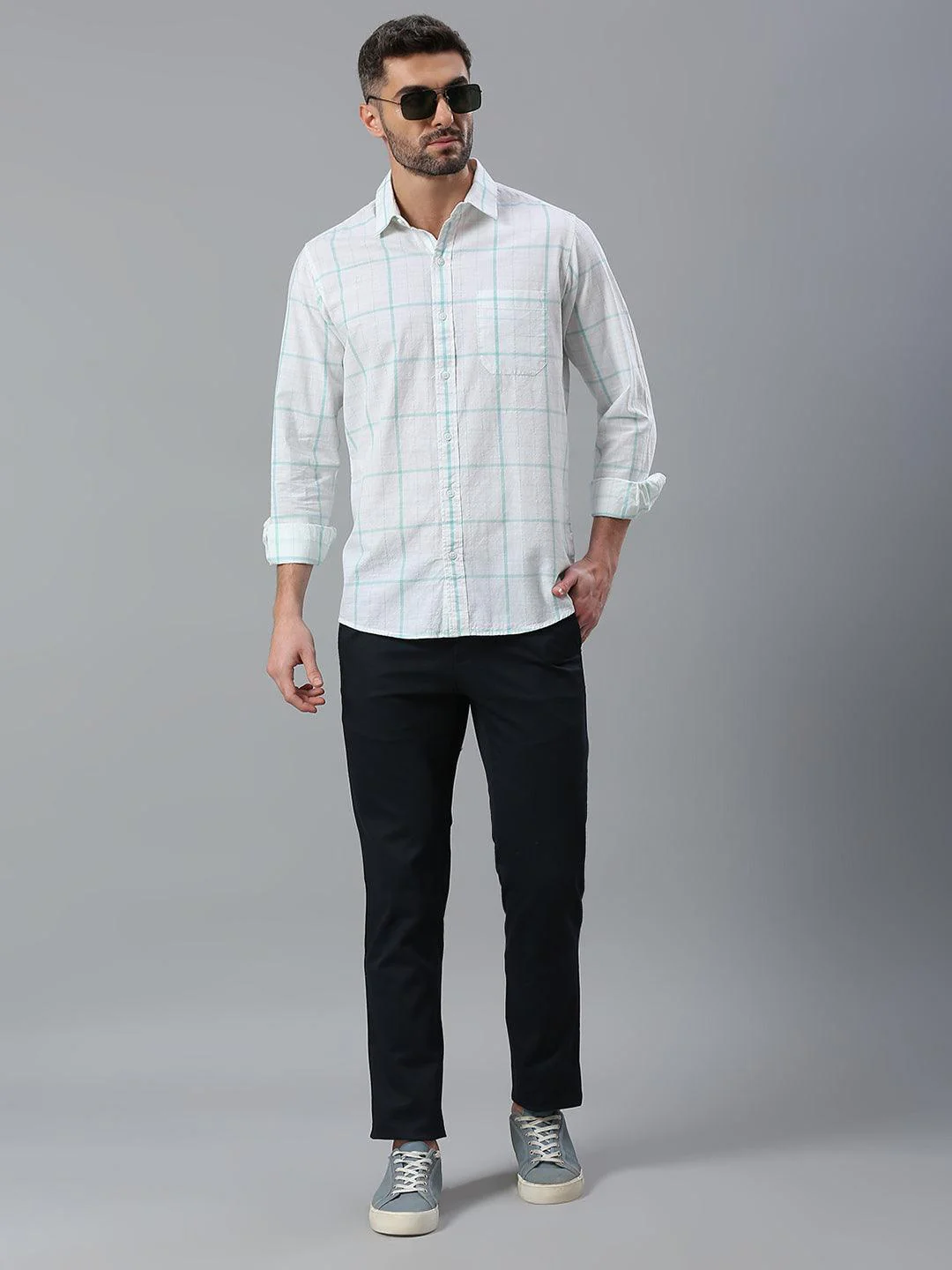 Navy Narrow Fit Chino Pants - Image 8