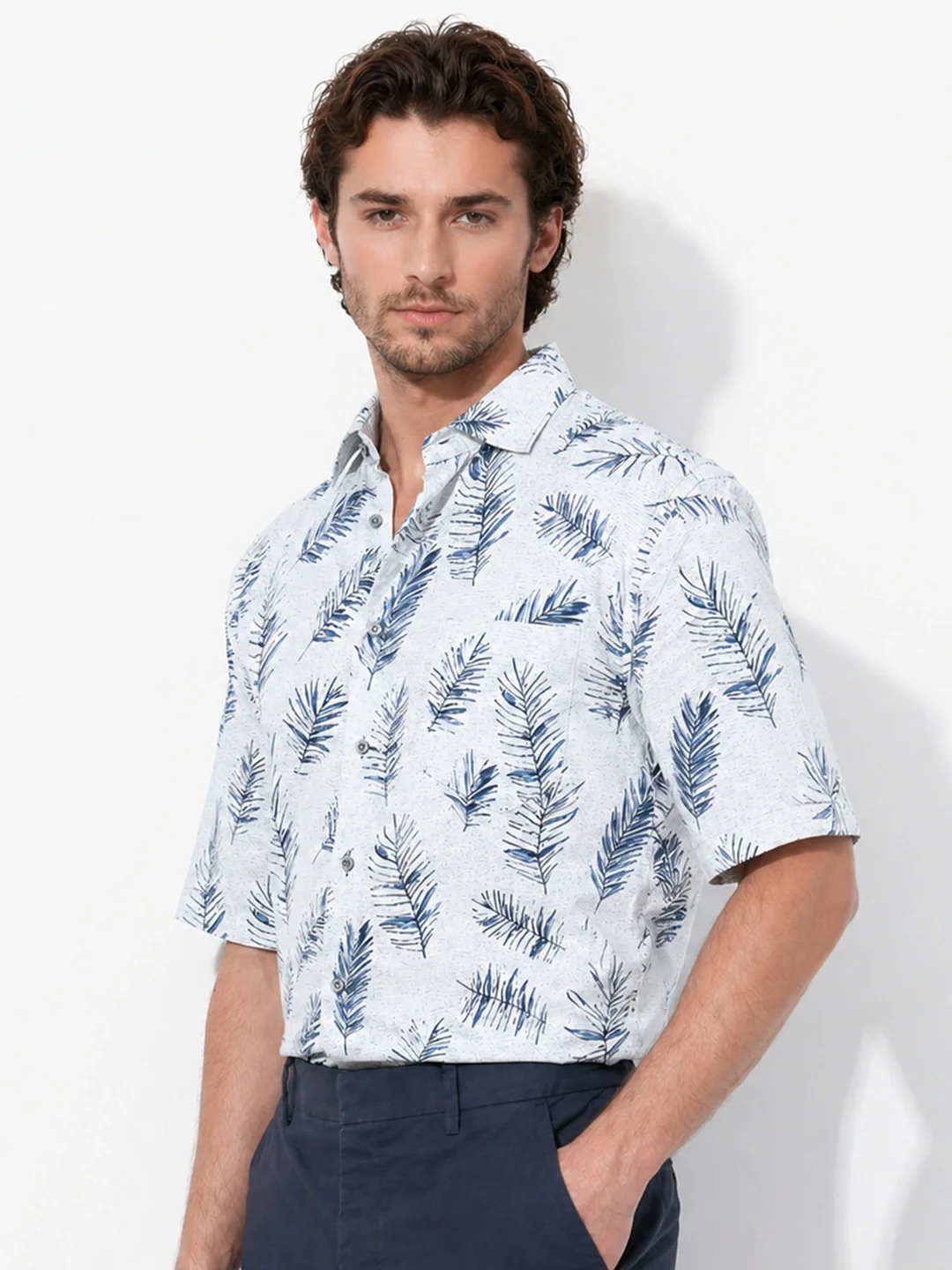 Navy Printed Shirt - Image 2