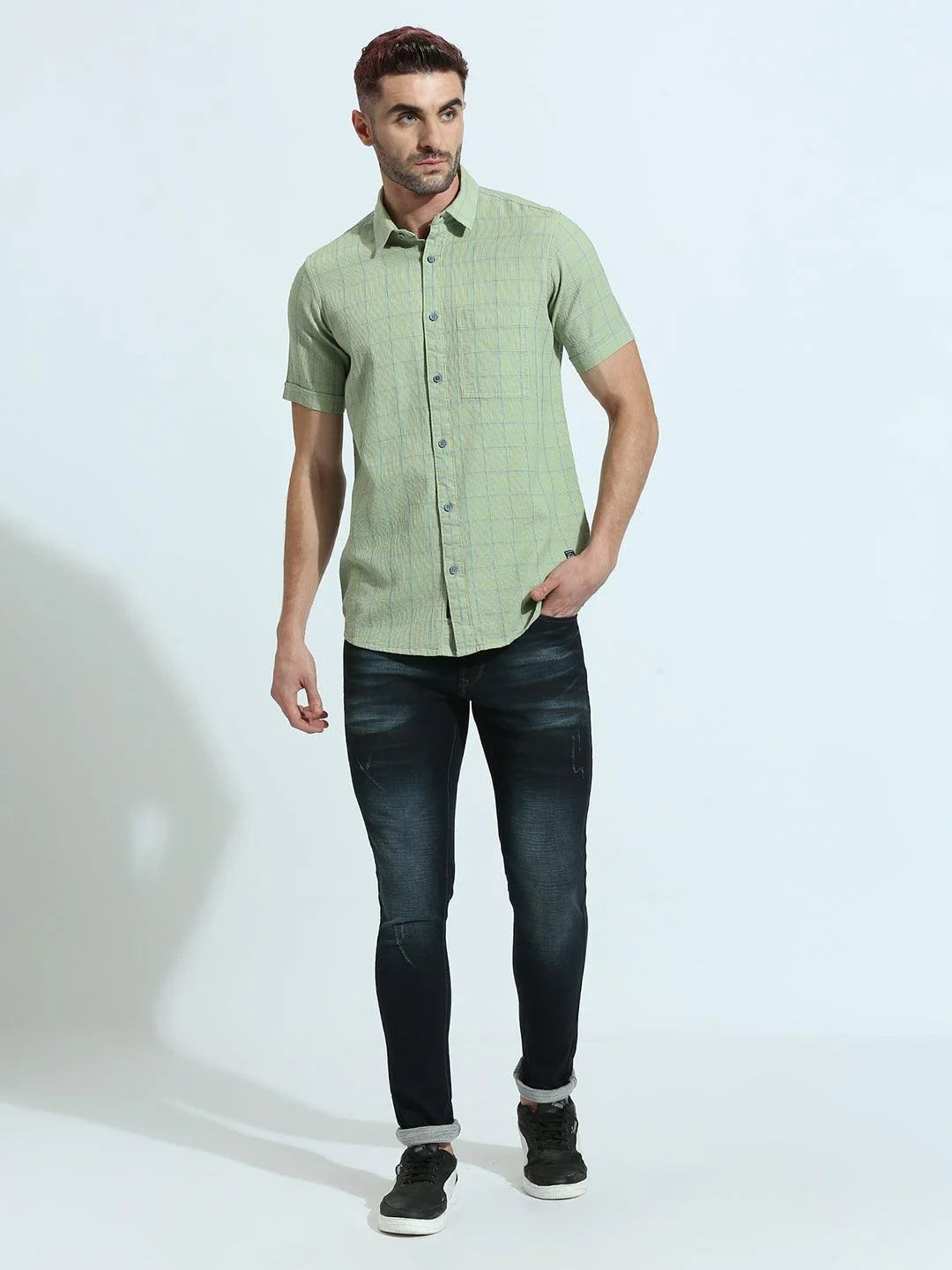 Green Primo Checkered Shirt - Image 7