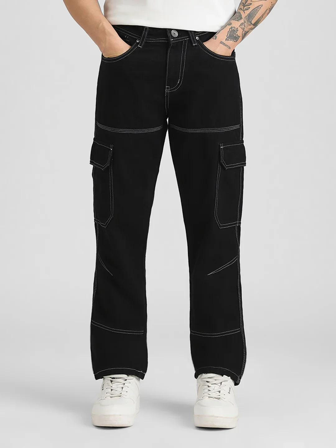 Raw Black 3/1 Twill Straight Cargo