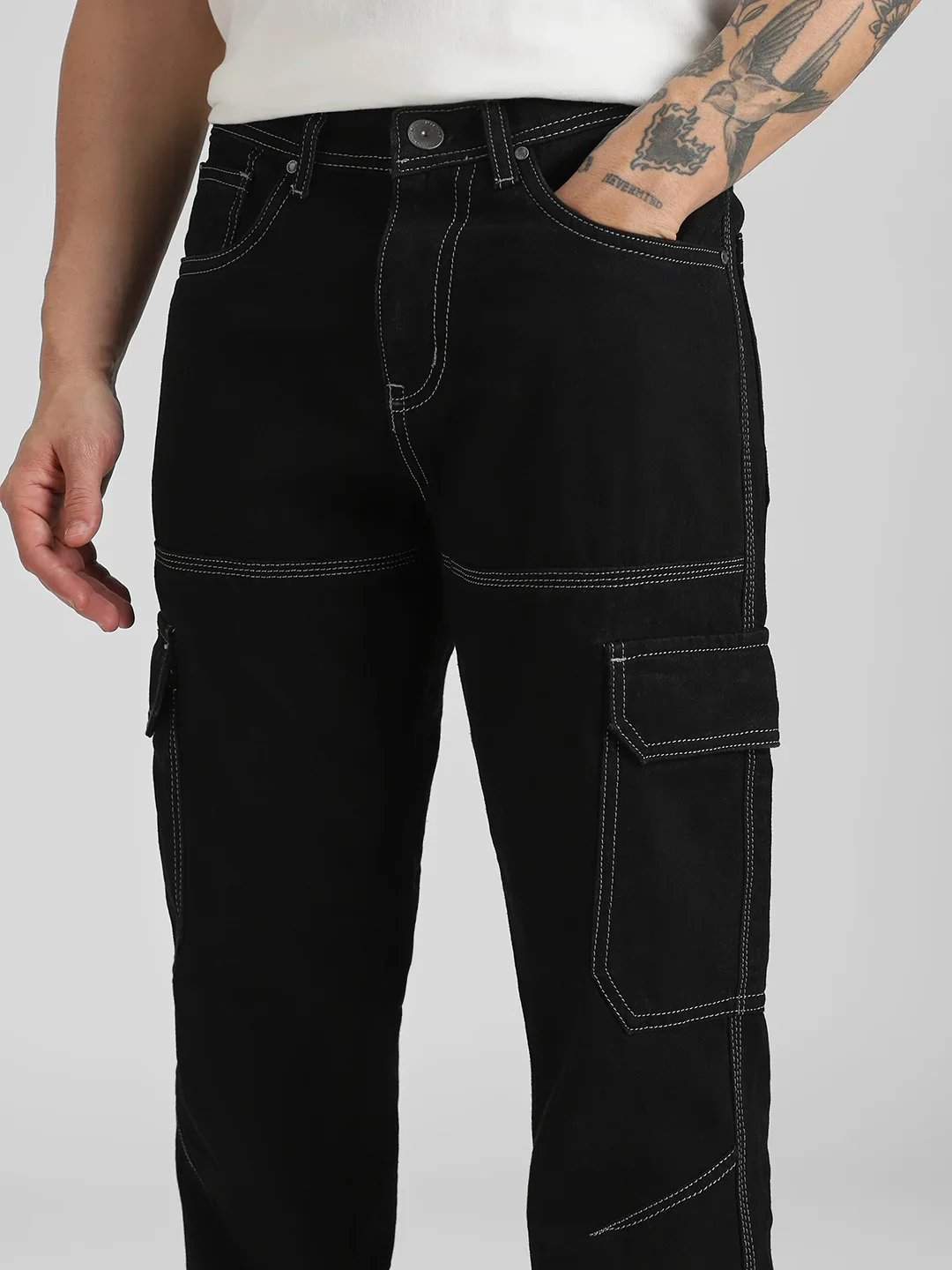 Raw Black 3/1 Twill Straight Cargo - Image 3